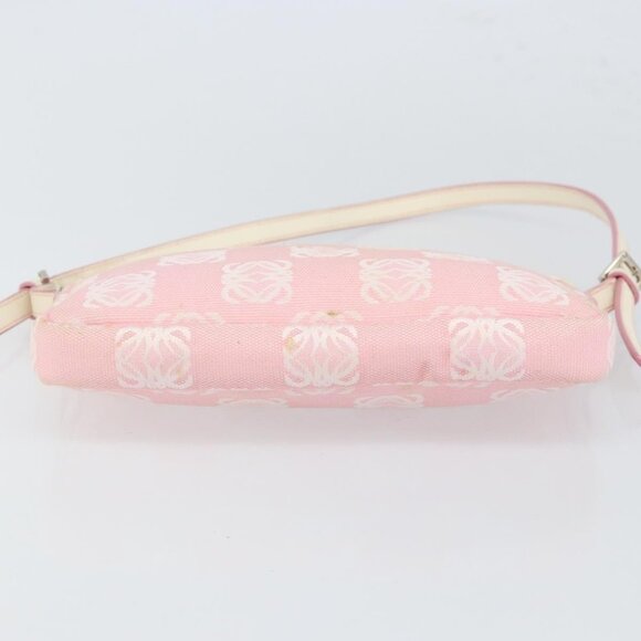 Authentic LOEWE Anagram Shoulder Bag Canvas Pink Silver - Picture 12 of 16
